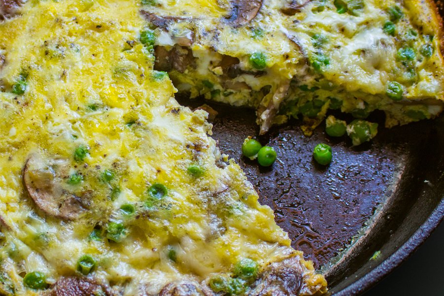 This mushroom frittata is the perfect thing for breakfast, brunch, lunch or dinner. Packed with vegetables and tangy cheese. So yum!
