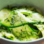 Shaved zucchini noodles are perhaps one of my favorite ways to have zucchini. Not to mention that it is topped this creamy avocado mint sauce. So addicting.