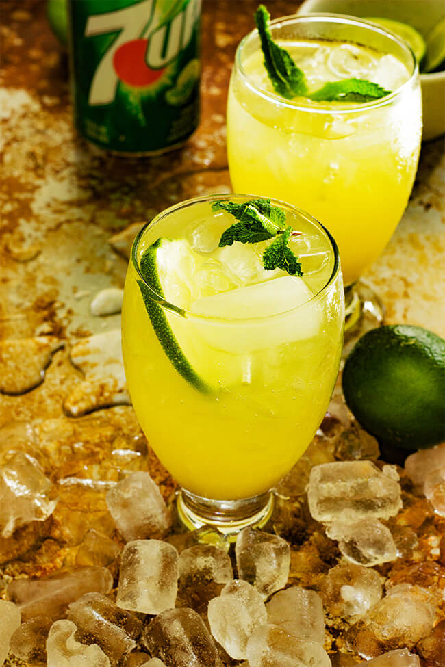 Simple and Delicious Pineapple Ginger 7UP Punch Recipe is both bright and refreshing. 
