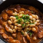 Sausage and Butter Beans in Onion Gravy is the perfect go to recipe for those days when you want something wholesome and at the same time super fast and easy.