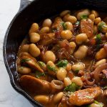 Sausage and Butter Beans in Onion Gravy is the perfect go to recipe for those days when you want something wholesome and at the same time super fast and easy.