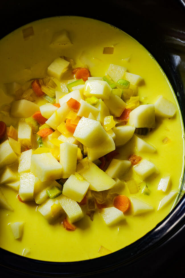This easy Chunky Potato Soup recipe is perfect for cold weather or just a mid-week pick me up. Tons of vegetables and herbs make this anytime hit. 