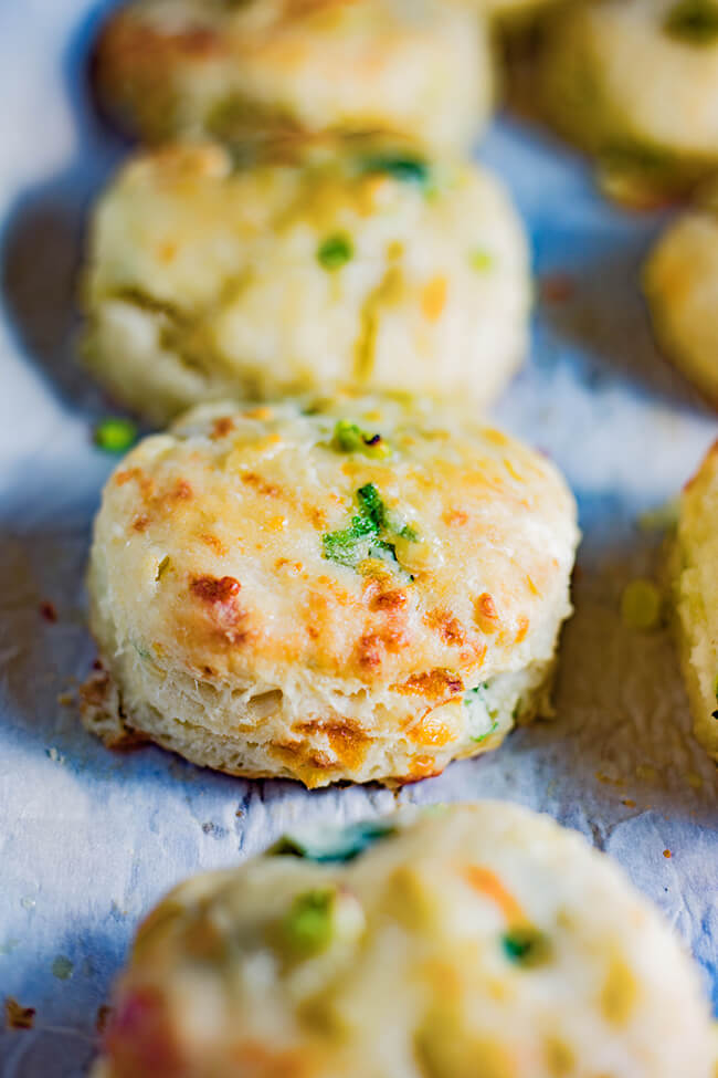 This Cheddar Scallion Biscuits Recipe makes the most tender, delicious, fluffy and cheesy biscuits. It is currently raining cats and dogs in Florida and these made the perfect addition to any soup or stew.